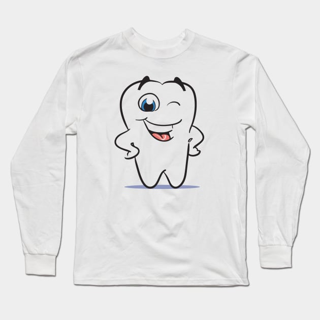 teeth cartoon Long Sleeve T-Shirt by dentist_family